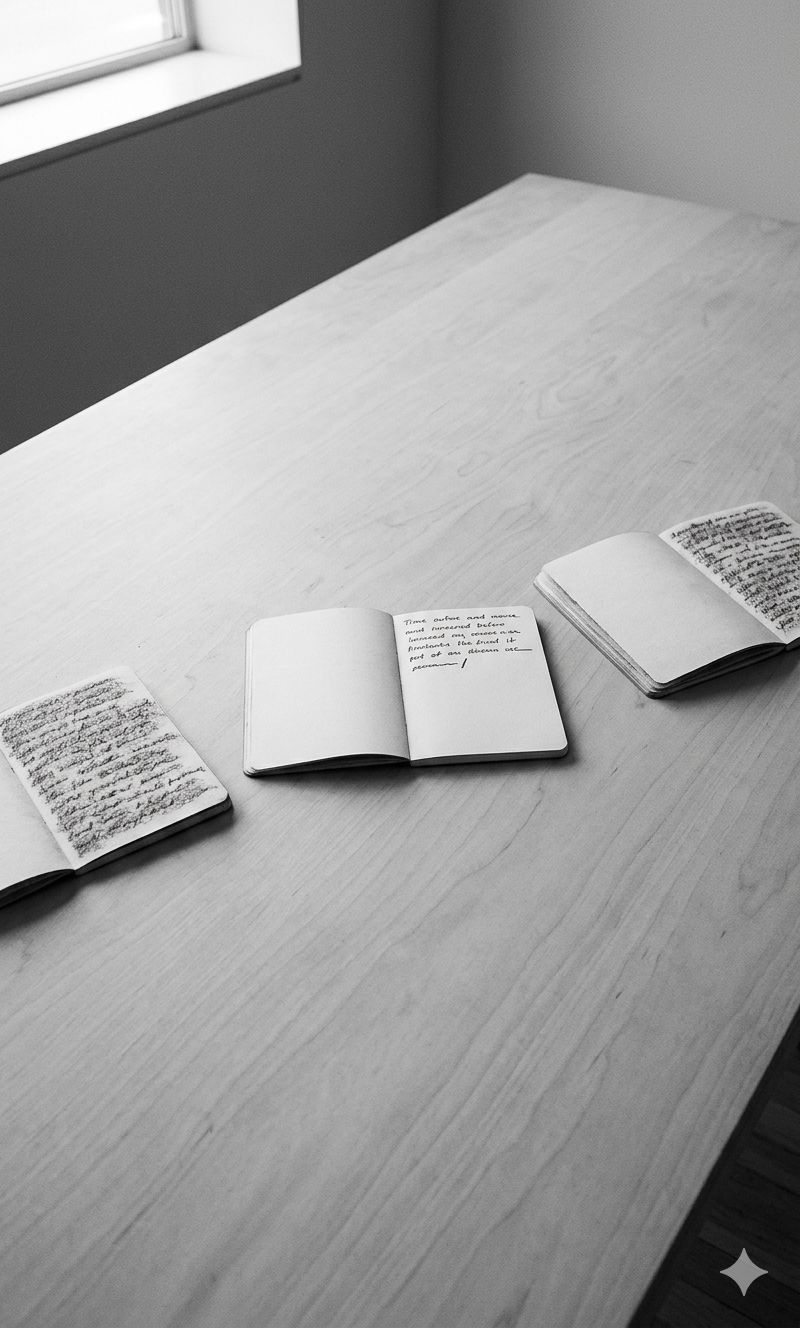 El cuaderno a mitad de frase